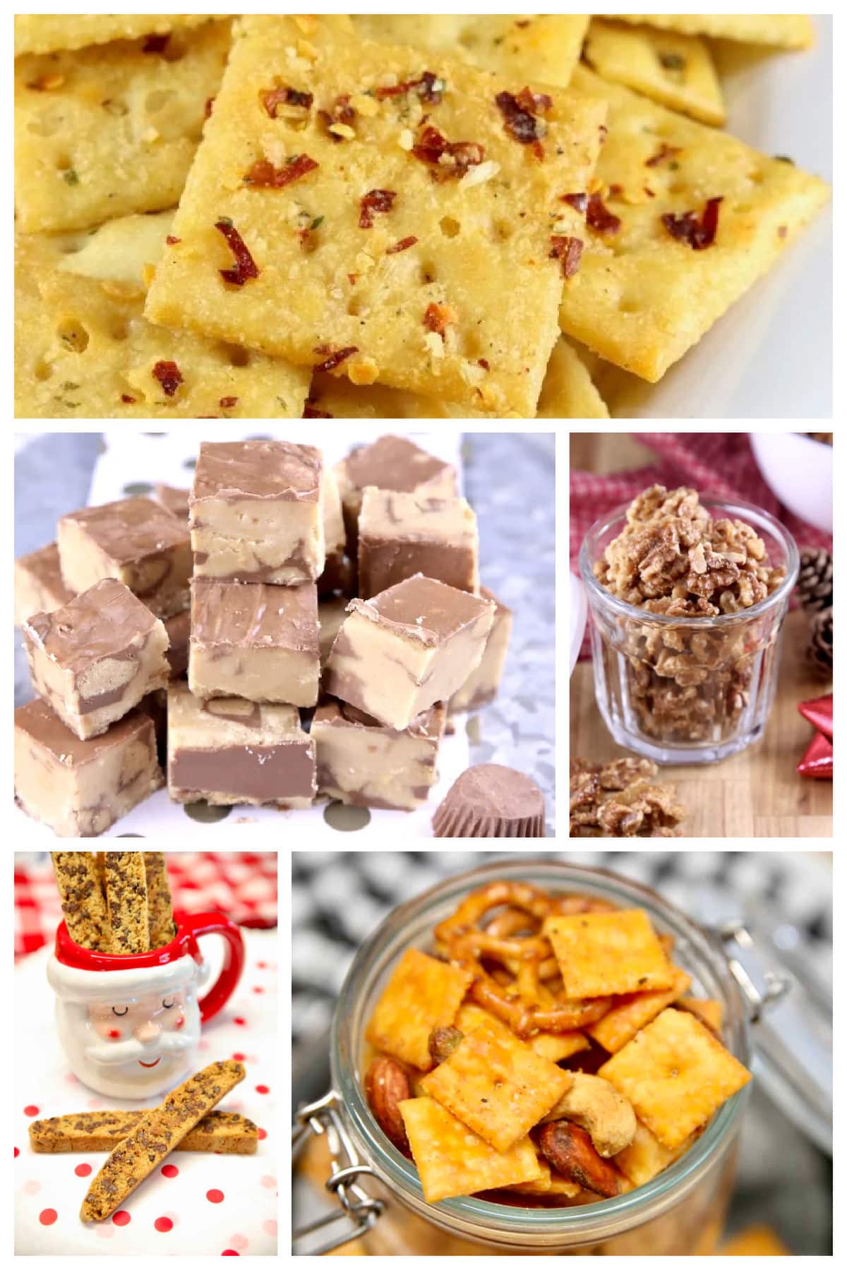Collage of homemade Christmas treats.