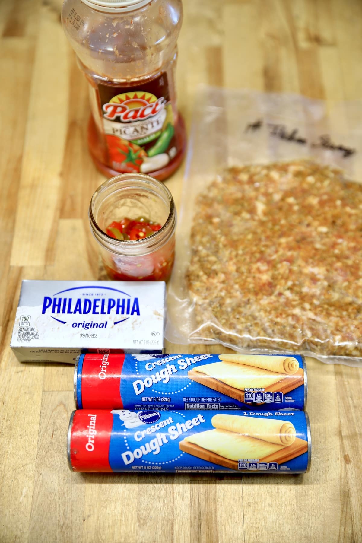 Ingredients for sausage pinwheels.