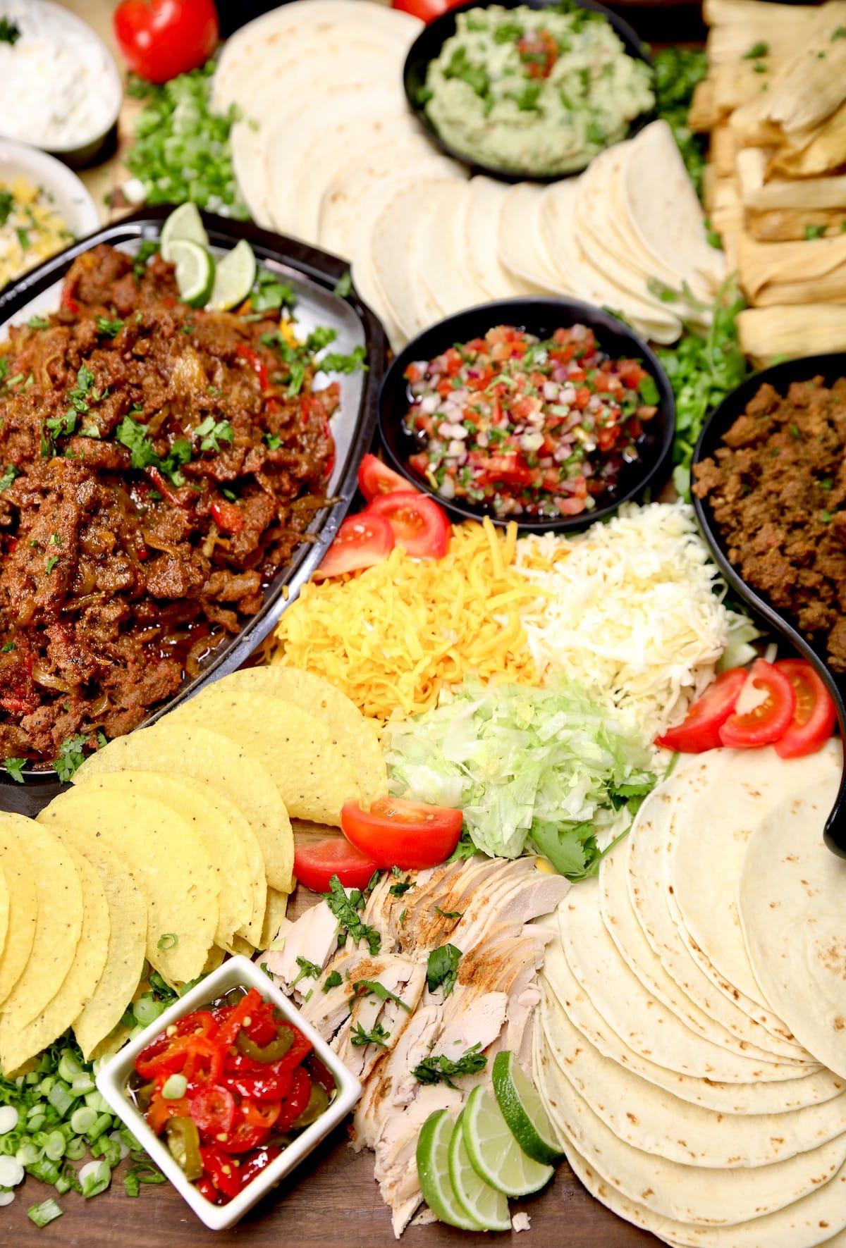 Closeup of Mexican dinner party menu.