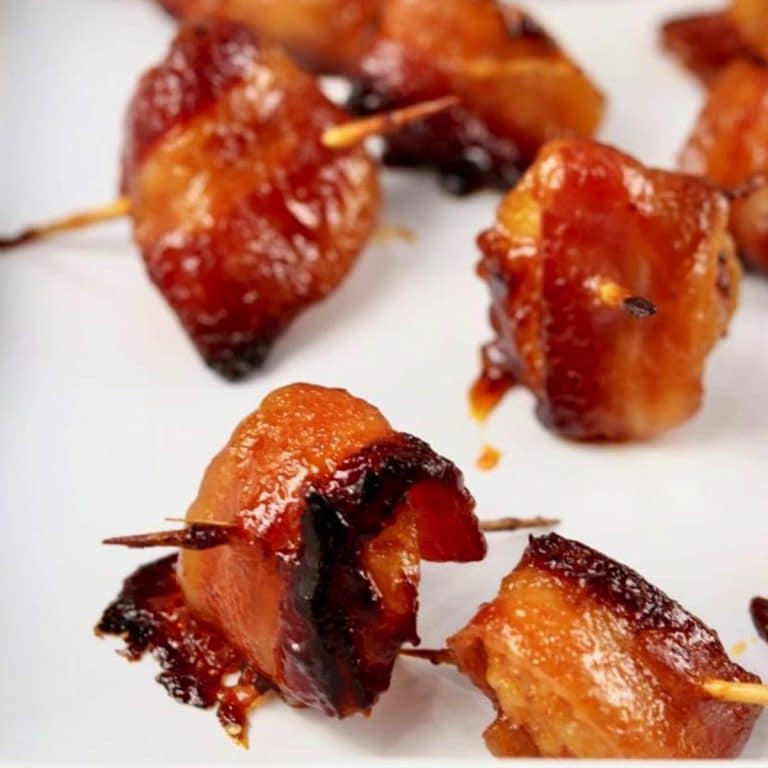 Bacon water chestnuts appetizers.
