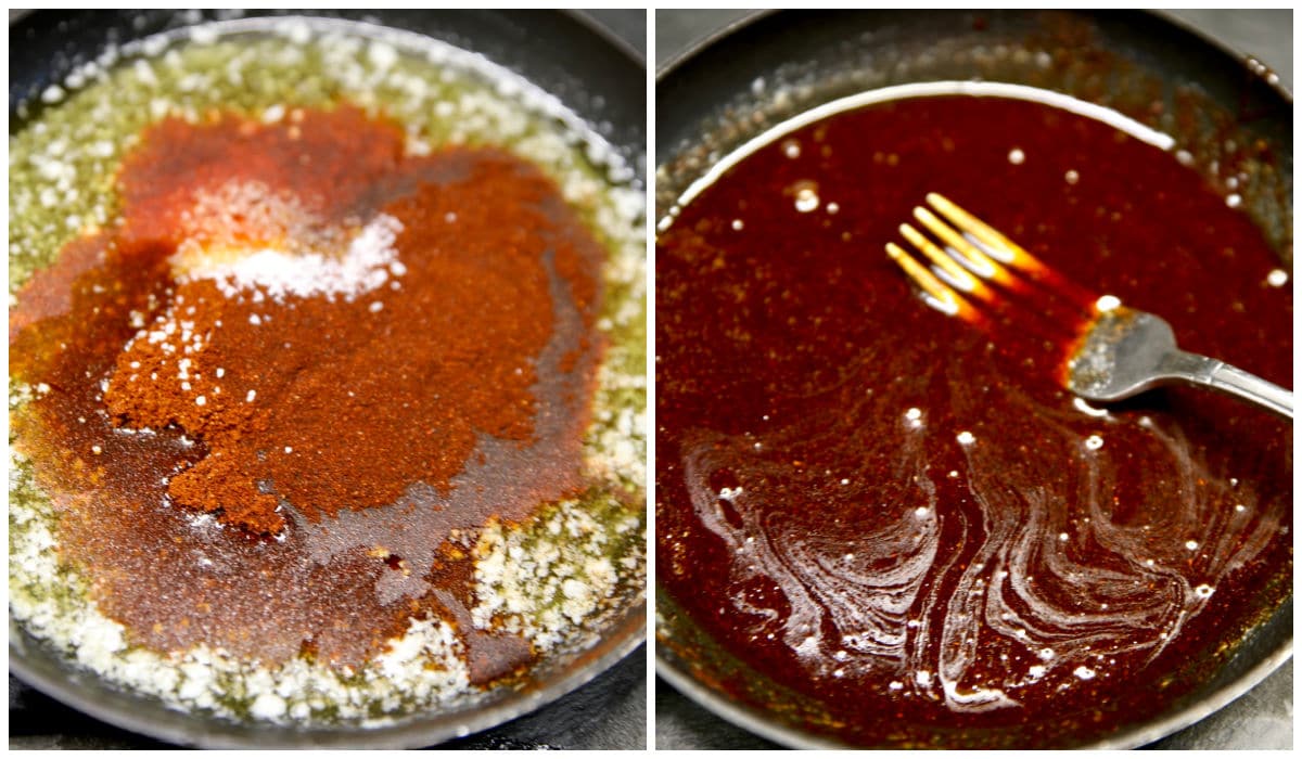 Collage: Honey chipotle sauce for chicken.