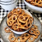 Bowl of pretzel twists.