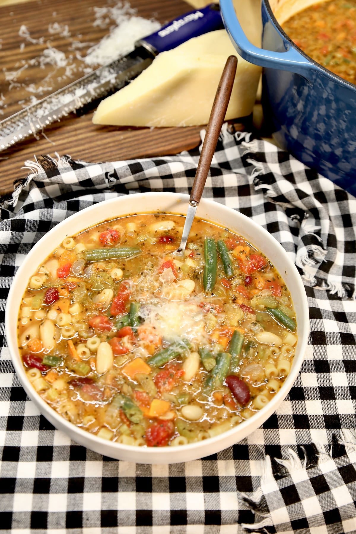 Italian Minestrone Soup in a bowl.