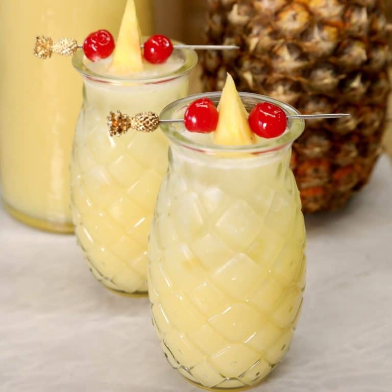 2 glasses of pineapple punch.
