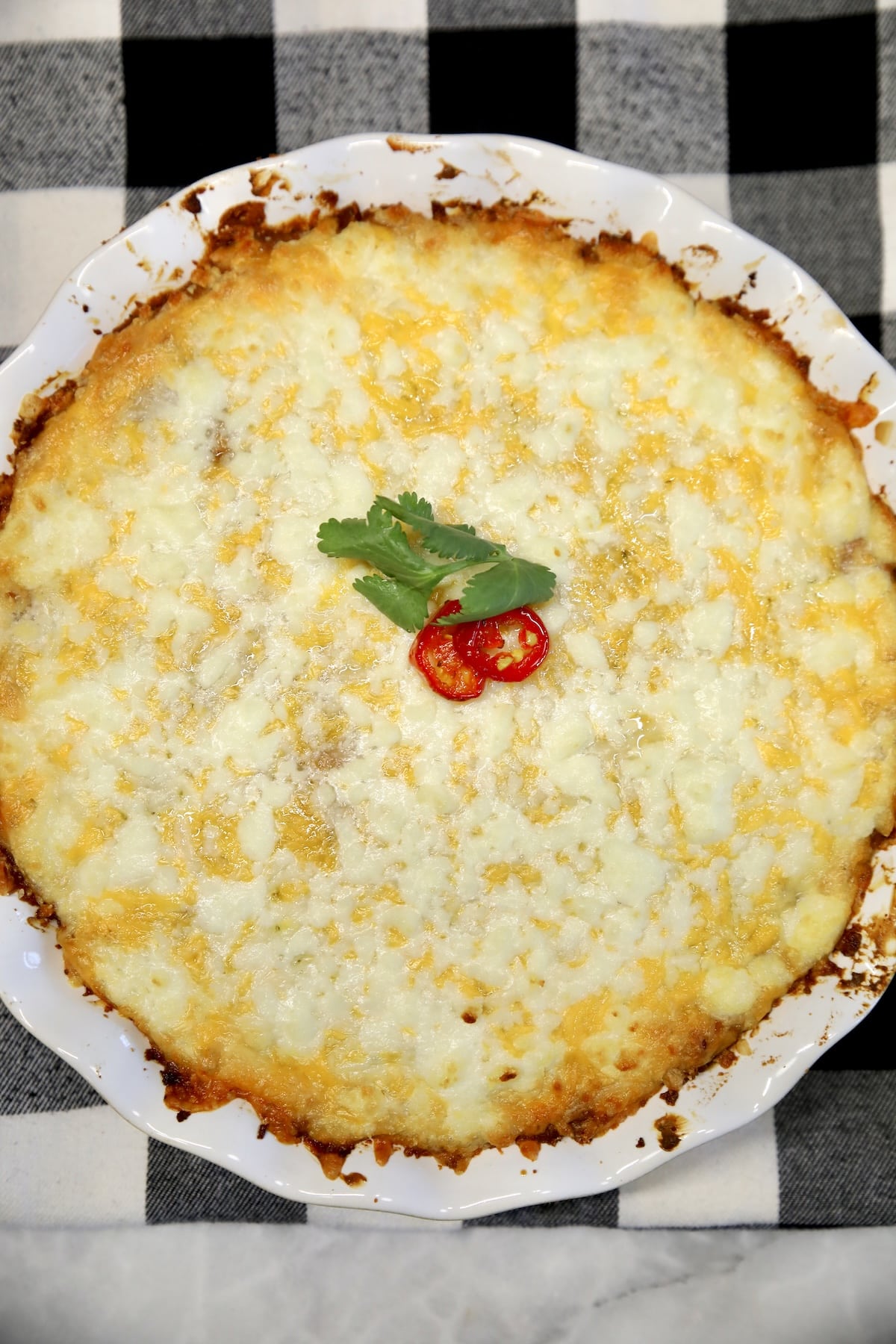 Baked bean and cheese dip.