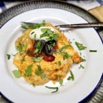 Plate of chicken burrito casserole.