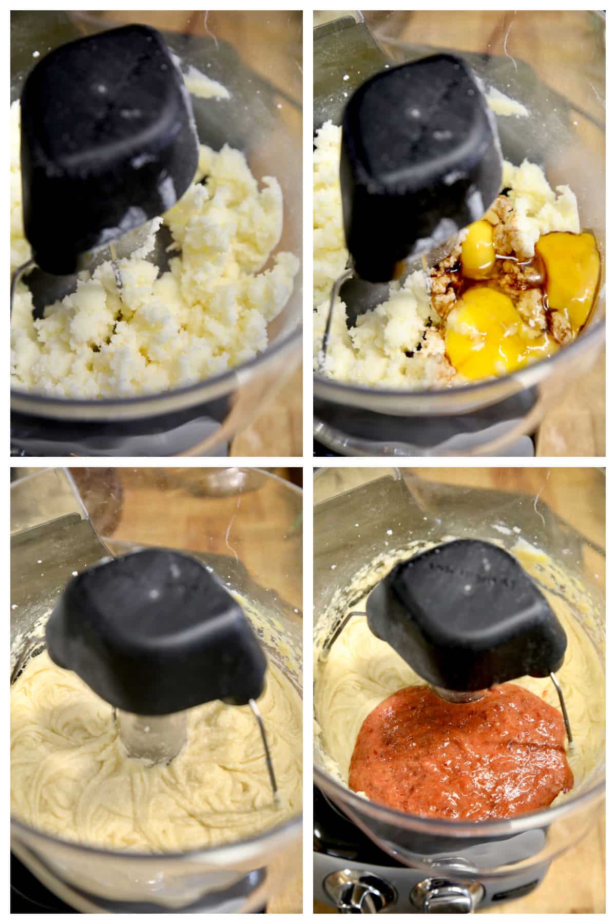 Collage making plum cake.