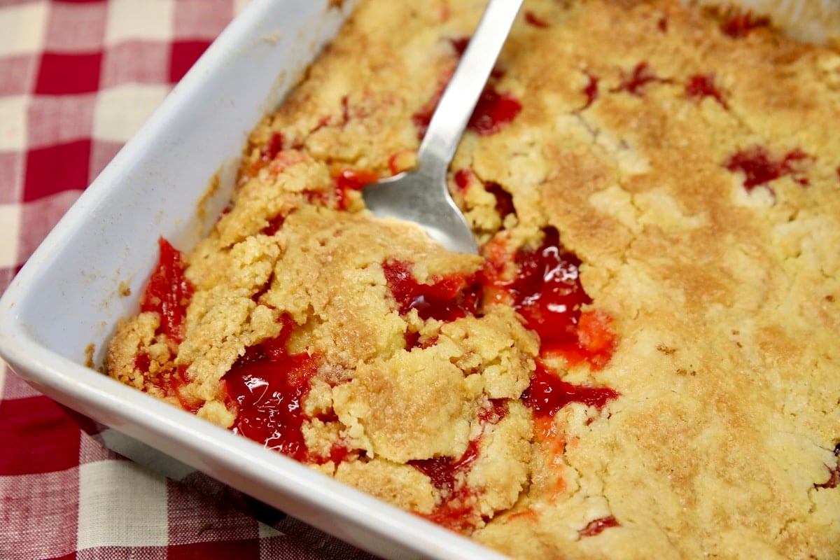 Spoonful of dump cake.