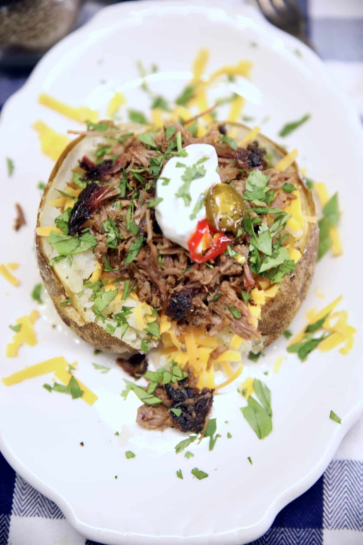 Brisket loaded baked potato.