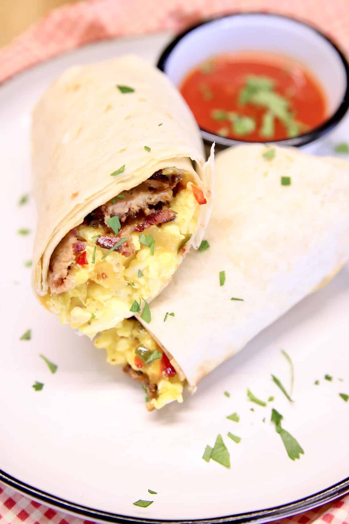Brisket breakfast burritos.