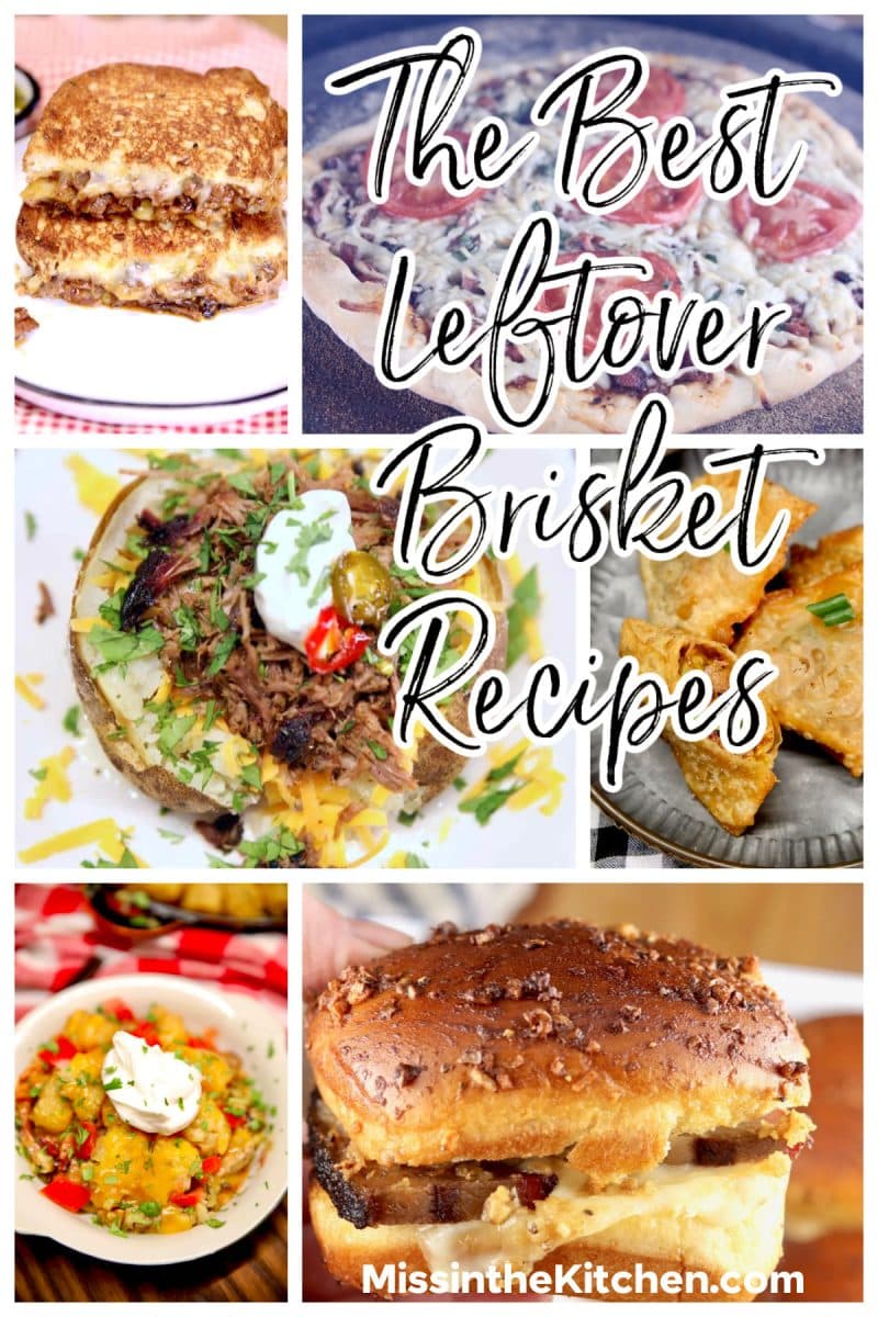 Collage of leftover breisket recipes.