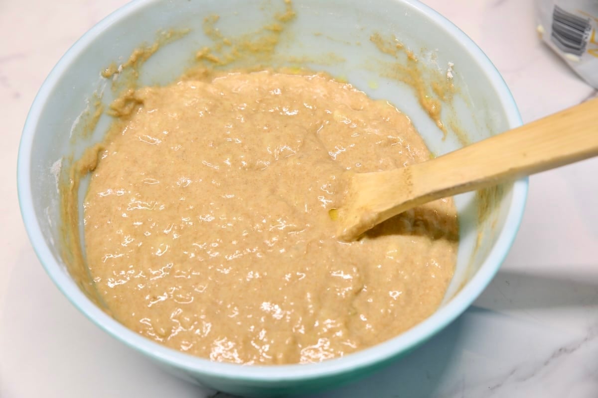 Whole wheat banana bread batter.