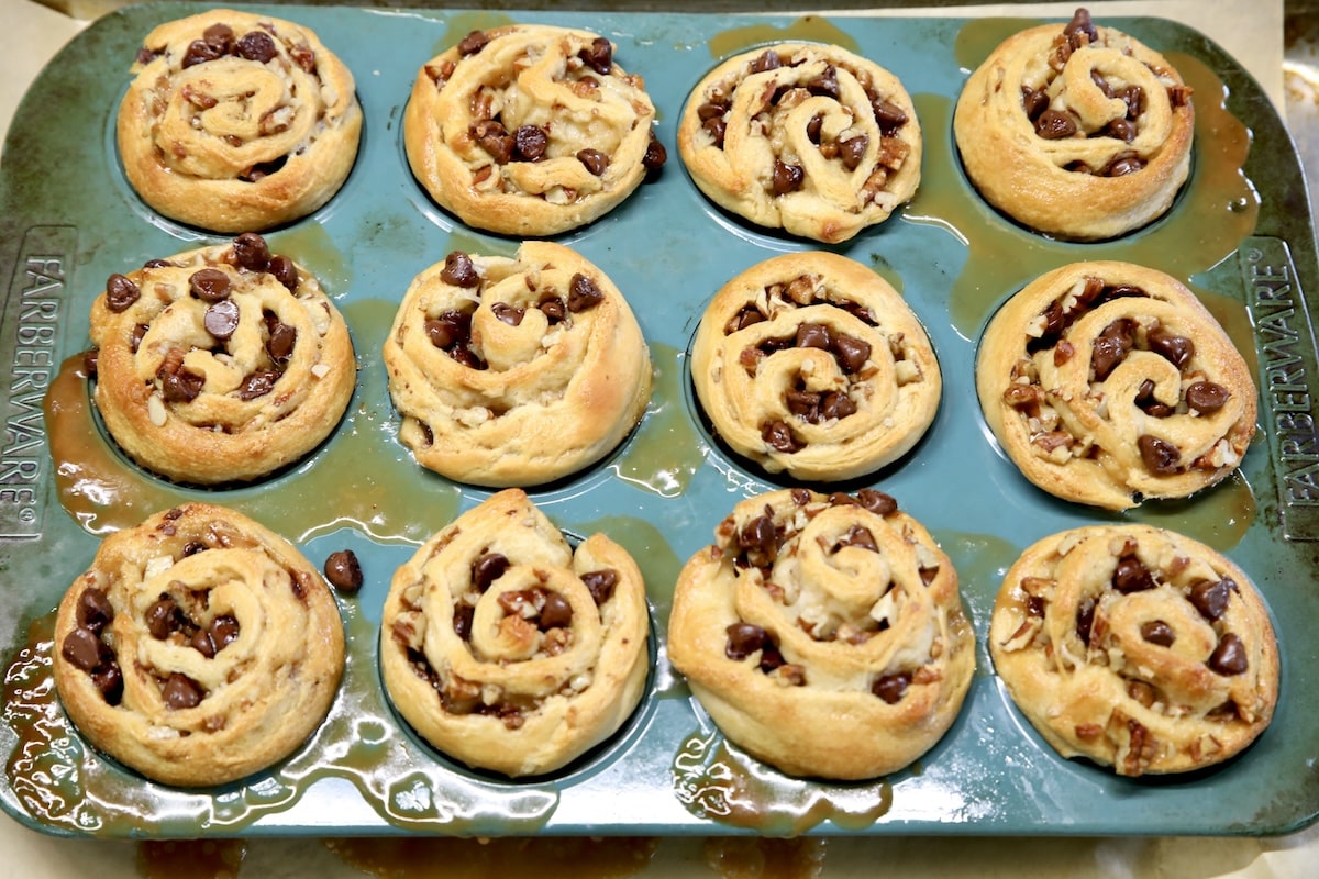 Baked croissant muffins.