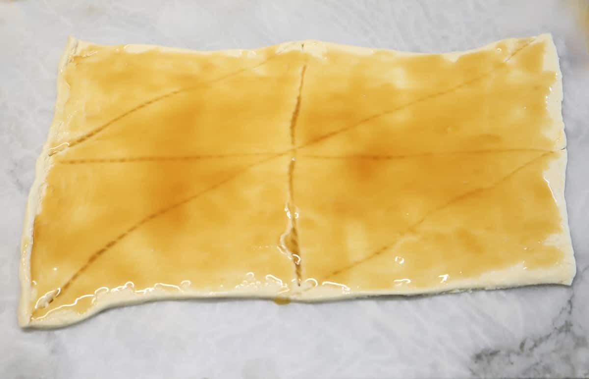Crescent dough with caramel.