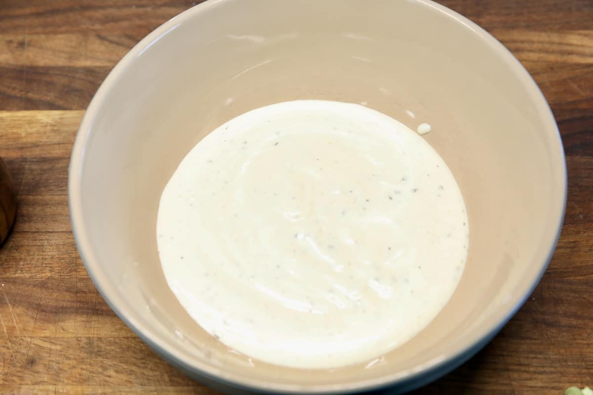 Bowl of ranch dressing.