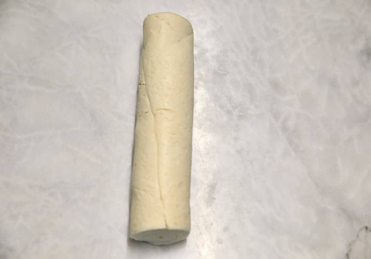 Crescent dough on a marble board.
