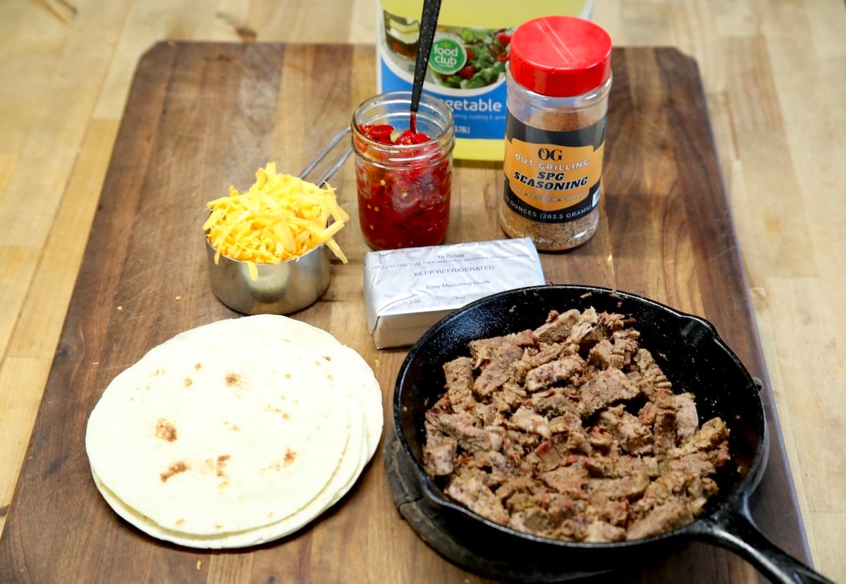 Ingredients for brisket popper taquitos. 