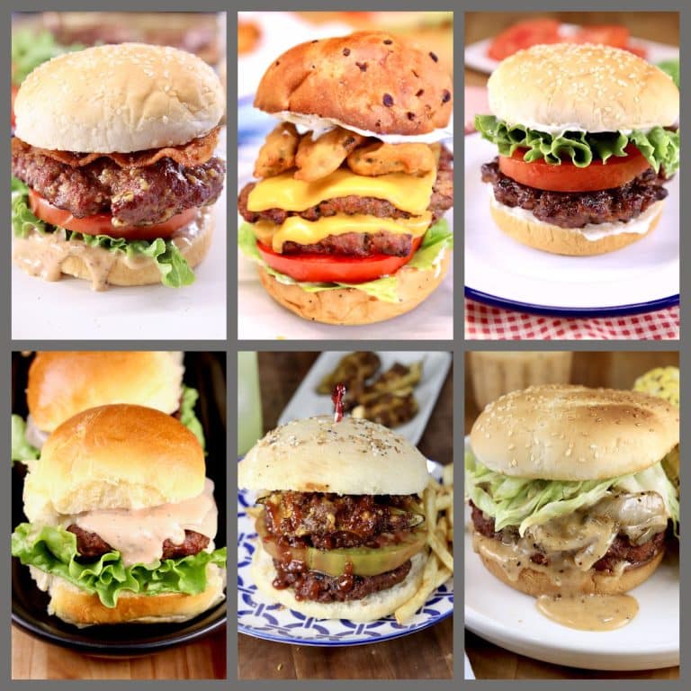 Collage of burgers.