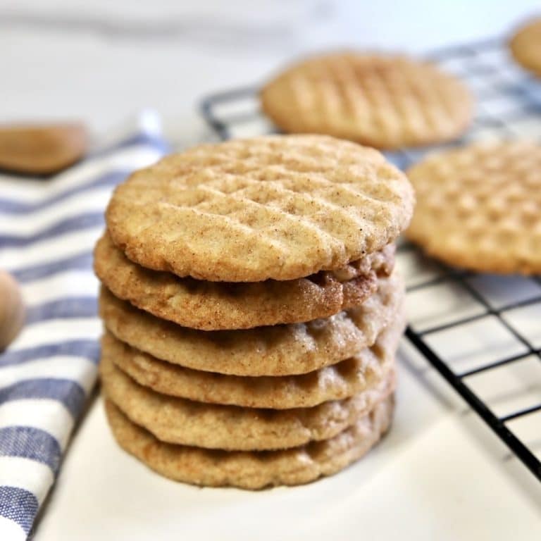 Stack of brown sugar cinnamon cookies.