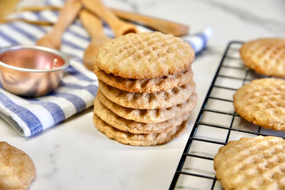 Stack of brown sugar cinnamon cookies.