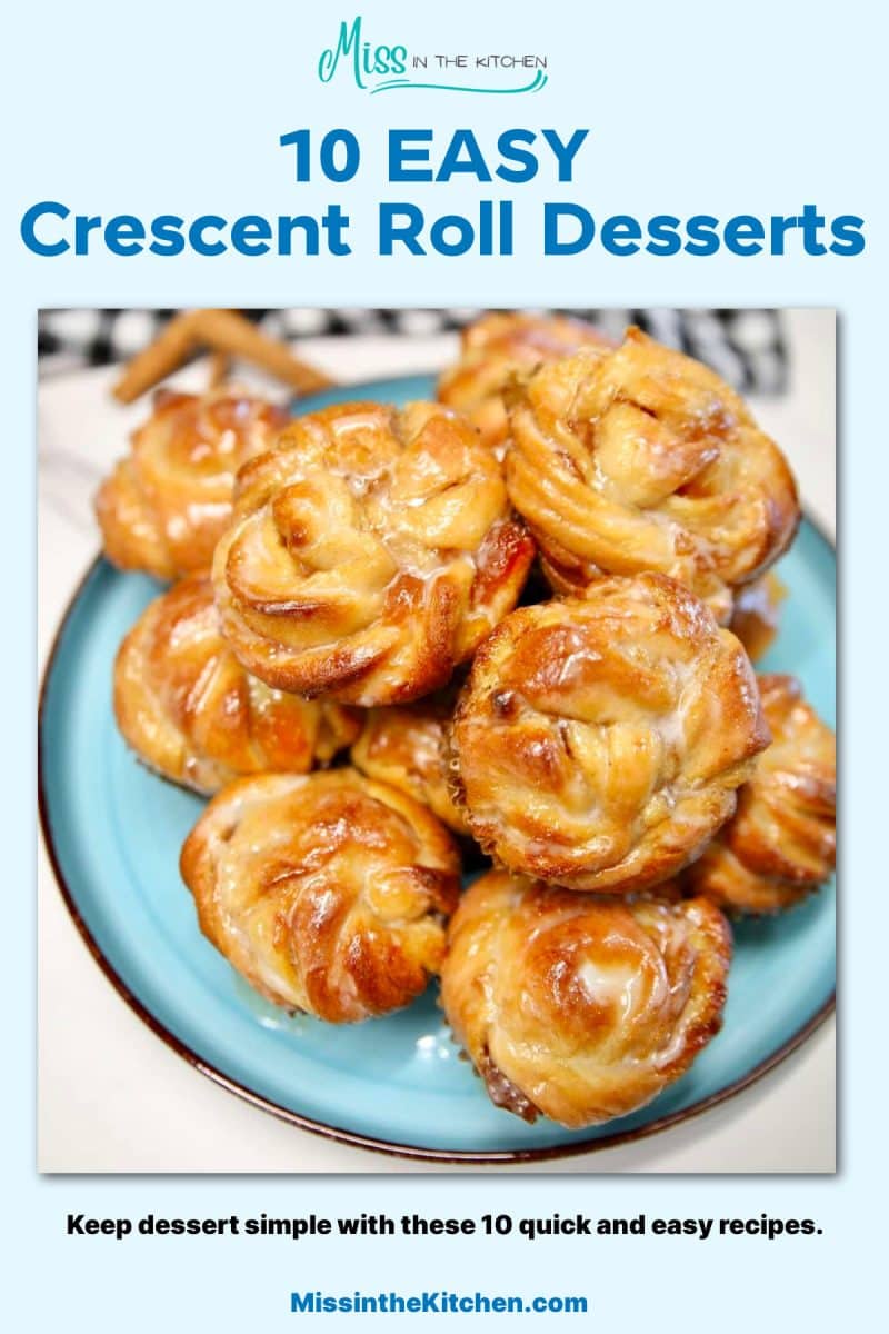 Peach pie cruffins with text for pinterest.