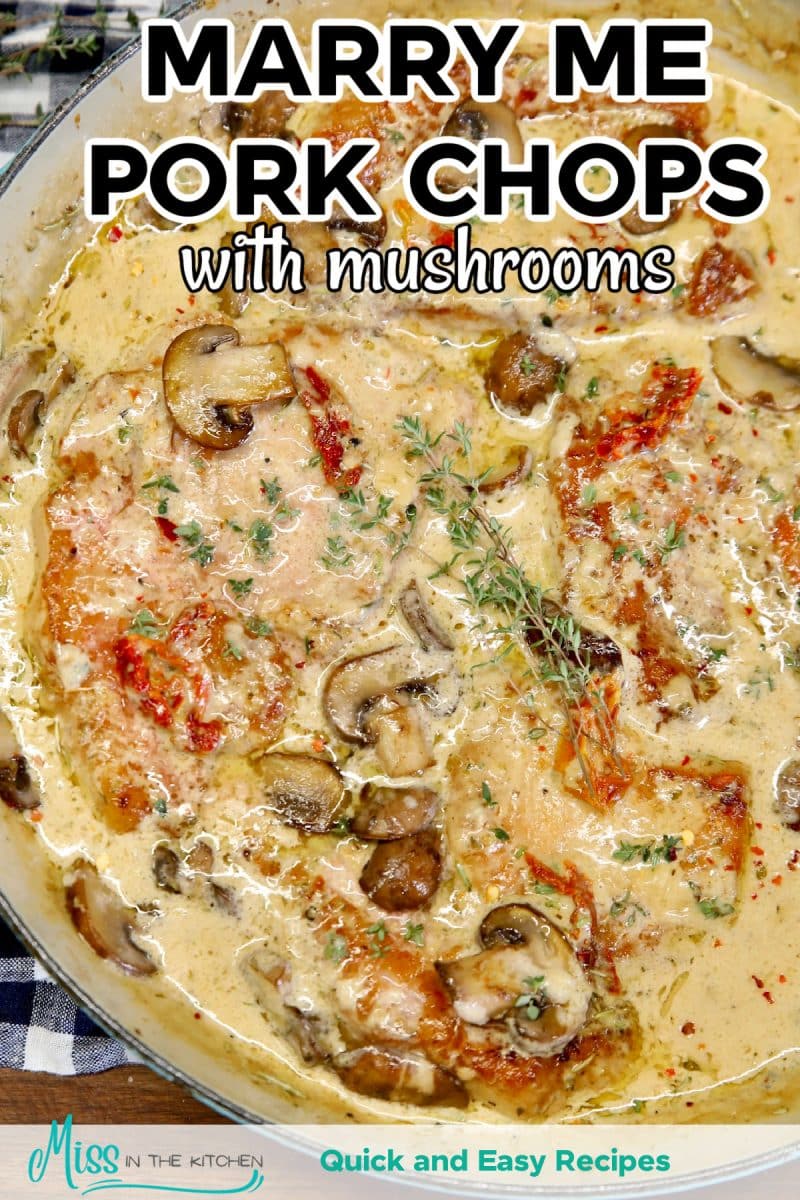 Skillet of Pork chops with Italian cream sauce.