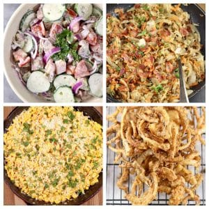 Collage of side dishes.