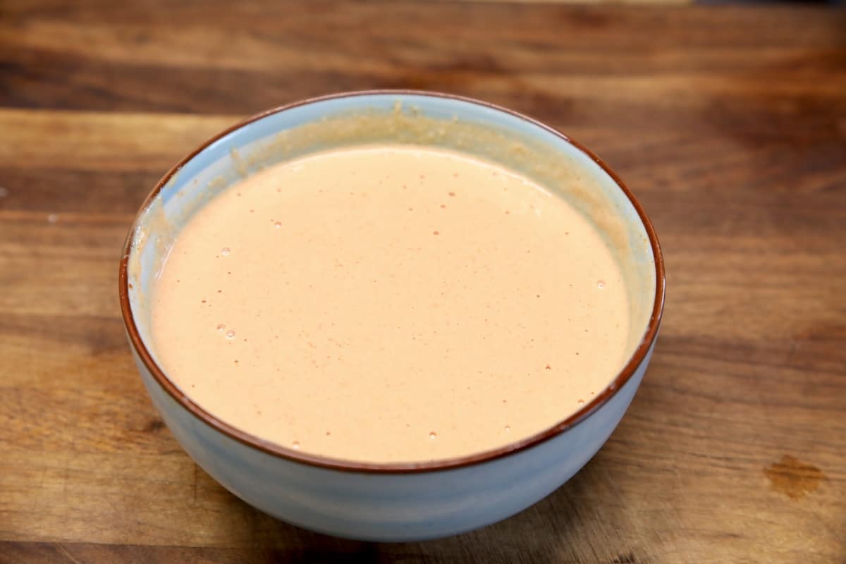 Bowl of shrimp sauce.