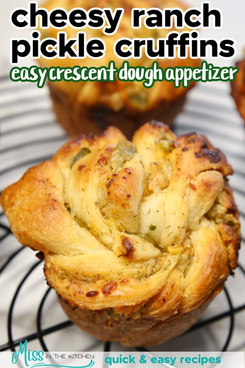 Pickle croissant muffins with ranch and cheese filling.